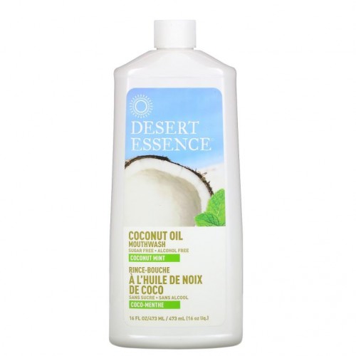 Desert Essence, 코코넛 오일 구강 청결제, 코코넛 민트, 473ml(16fl oz)
