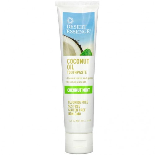 Desert Essence, 코코넛 오일 치약, 코코넛 민트, 6.25 oz (176 g)