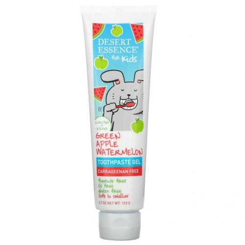 Desert Essence, Kids, 치약, 그린 애플 워터멜론, 4.7 oz (133 g)
