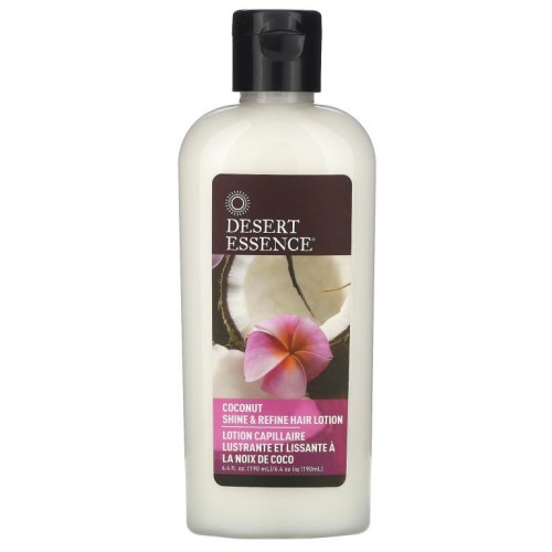 Desert Essence, 샤인 & 리파인 헤어 로션, 코코넛, 6.4 fl oz (190 ml)