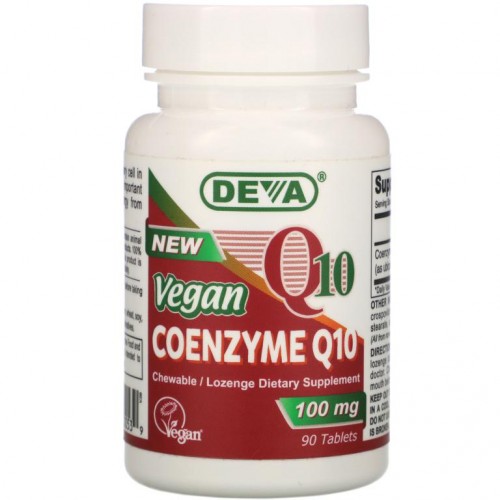 Deva, 비건, 코엔자임 Q10, 100mg, 90정