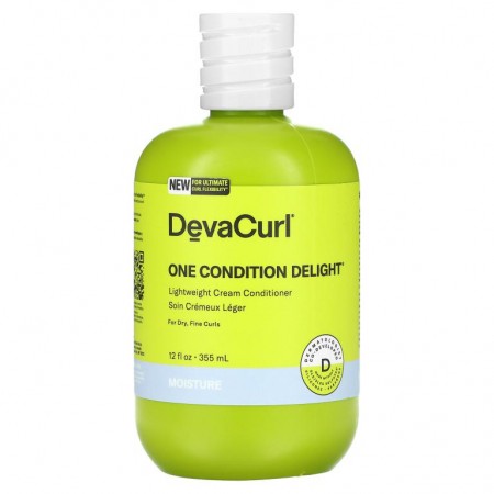 DevaCurl, One Condition Delight, 가벼운 크림 컨디셔너, 건조하고 가는 컬, 355ml(12fl oz)