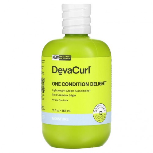 DevaCurl, One Condition Delight, 가벼운 크림 컨디셔너, 건조하고 가는 컬, 355ml(12fl oz)