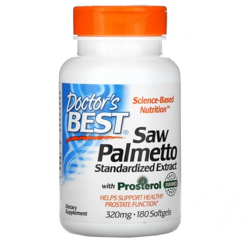 Doctor's Best, 쏘팔메토, 표준화된 추출물, 320mg, 소프트젤 180정