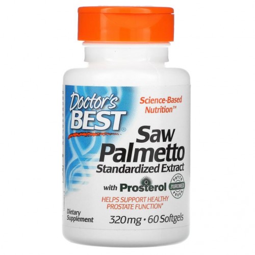 Doctor's Best, 프로스테롤 함유 쏘팔메토, 표준화 추출물, 320mg, 소프트젤 60정