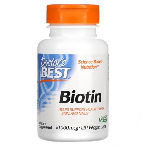 Doctor's Best, 비오틴, 10,000mcg, 베지 캡슐 120정