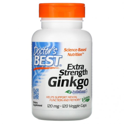 Doctor's Best, 엑스트라 스트렝스 징코, 120mg, 베지 캡슐 120정