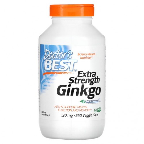 Doctor's Best, 엑스트라 스트렝스 징코, 120mg, 베지 캡슐 360정