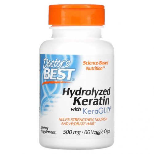 Doctor's Best, 하이드롤라이즈드케라틴, 500mg, 베지 캡슐 60정