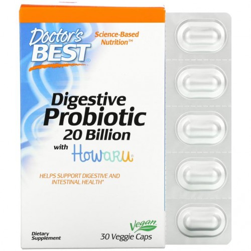 Doctor's Best, 다이제스티브 프로바이오틱, Howaru 함유, 200억 CFU, 베지 캡슐 30정