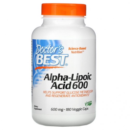 Doctor's Best, 알파리포산 600, 600mg, 베지 캡슐 180정