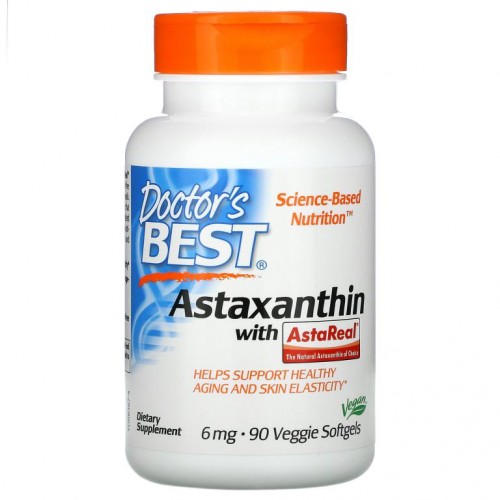 Doctor's Best, AstaReal이 함유된 아스타잔틴, 6mg, 베지 소프트젤 90정