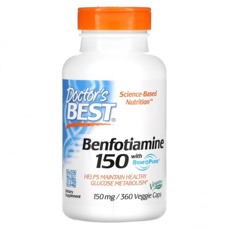 Doctor's Best, BenfoPure 함유 벤포티아민, 150mg, 베지 캡슐 360정