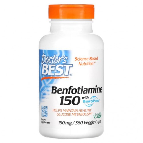 Doctor's Best, BenfoPure 함유 벤포티아민, 150mg, 베지 캡슐 360정
