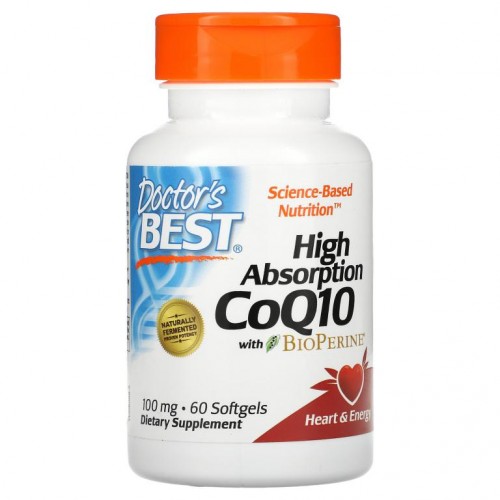 Doctor's Best, BioPerine 함유 고흡수 CoQ10, 100mg, 소프트젤 60정