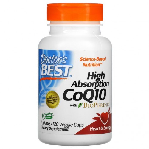Doctor's Best, 고흡수 CoQ10, BioPerine 함유, 100mg, 베지 캡슐 120정