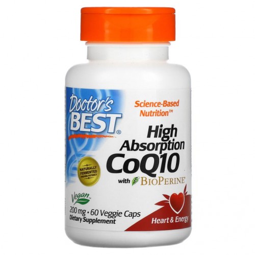 Doctor's Best, 고흡수율 CoQ10, BioPerine 함유, 200mg, 베지 캡슐 60정