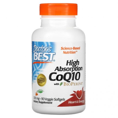 Doctor's Best, 고흡수 CoQ10, BioPerine 함유, 300mg, 베지 소프트젤 90정
