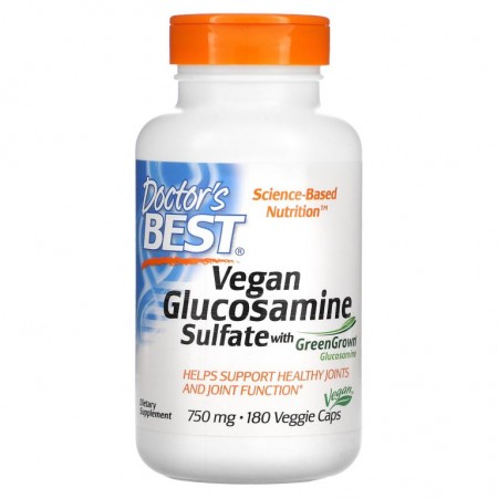 Doctor's Best, GreenGrown 글루코사민 함유 비건 글루코사민설페이트, 750mg, 베지 캡슐 180정