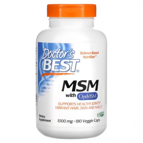 Doctor's Best, MSM, OptiMSM 함유, 1,000mg, 베지 캡슐 180정