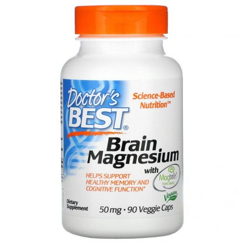 Doctor's Best, Magtein이 함유된 브레인 마그네슘, 50mg, 베지 캡슐 90정