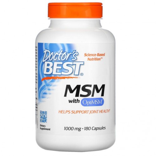 Doctor's Best, OptiMSM과 MSM, 1,000mg, 캡슐 180정