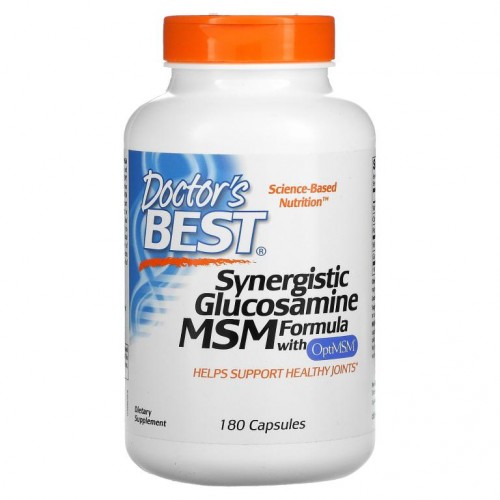 Doctor's Best, OptiMSM이 함유된 시너지스틱 글루코사민 MSM 포뮬라, 캡슐 180정