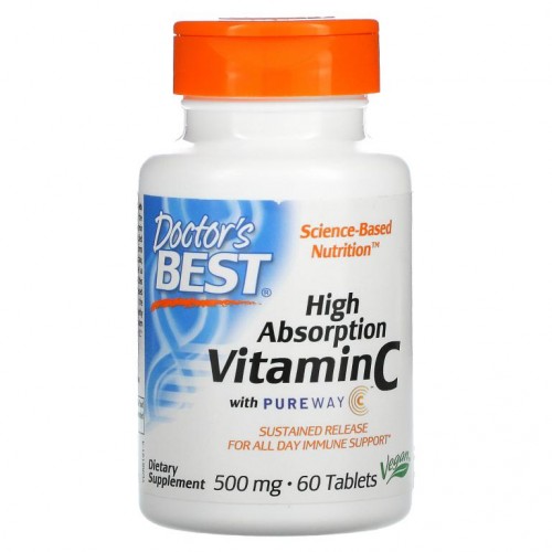 Doctor's Best, PureWay-C 함유 고흡수 비타민C, 500mg, 60정