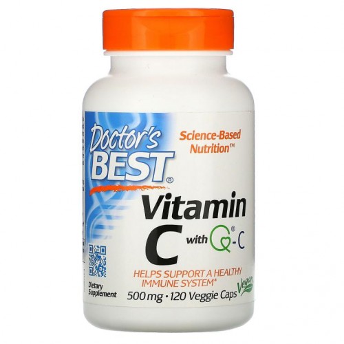 Doctor's Best, Q-C 함유 비타민C, 500mg, 베지 캡슐 120정