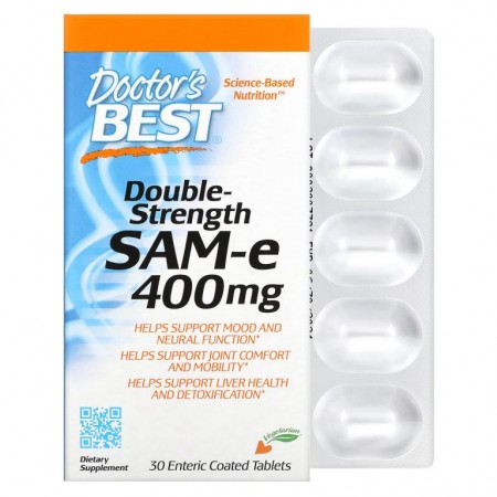 Doctor's Best, 더블 스트렝스 SAM-e, 400mg, 장용성 코팅 30정
