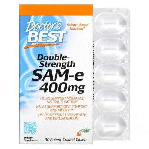 Doctor's Best, 더블 스트렝스 SAM-e, 400mg, 장용성 코팅 30정