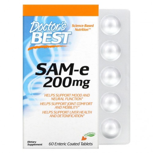 Doctor's Best, SAMe(토실레이트 이황산염), 200mg, 장용성 코팅 정제 60정