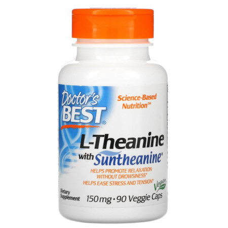 Doctor's Best, Suntheanine 함유 L-테아닌, 150mg, 베지 캡슐 90정