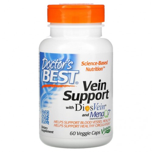Doctor's Best, Vein Support with DiosVein and MenaQ7, 베지 캡슐 60정