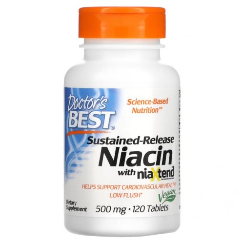 Doctor's Best, niaXtend를 함유한 지속 방출형 니아신, 500 mg, 120 태블릿
