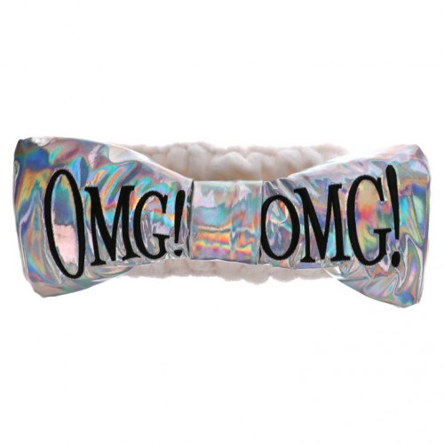 Double Dare, OMG! Reversible Mega Hair Band, White Plush & Rainbow Platinum, 1 Piece