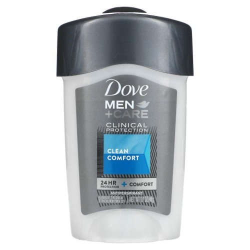 Dove, 남성용+케어, 클리니컬 프로텍션, 땀 억제 데오드란트, 클린 컴포트, 48g(1.7oz)