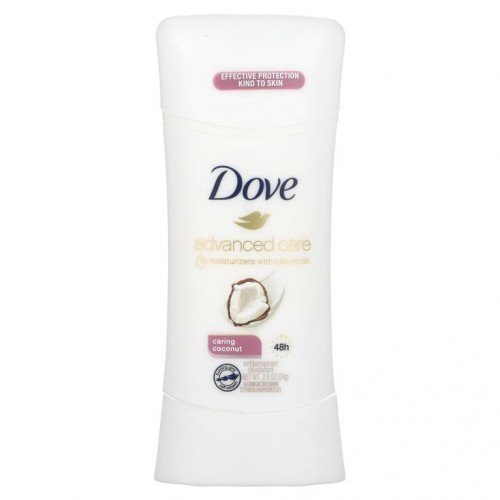 Dove, 어드밴스드 케어, 땀 억제 데오드란트, 코코넛 진정 성분, 2.6oz(74g)