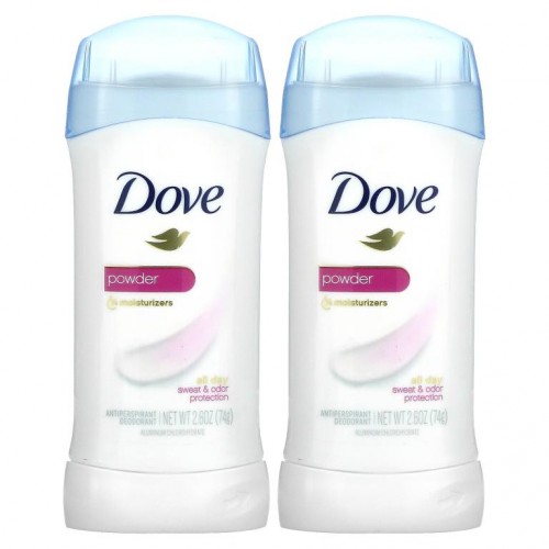 Dove, 인비저블 솔리드 데오드란트, 분말형, 2개입, 각 74g(2.6oz)
