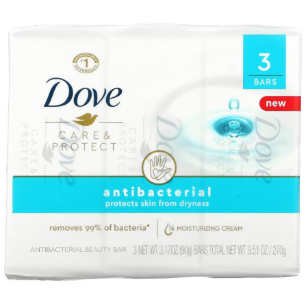 Dove, 케어 & 보호, 안티박테리아 뷰티 바, 3개입, 각 90g(3.17oz)