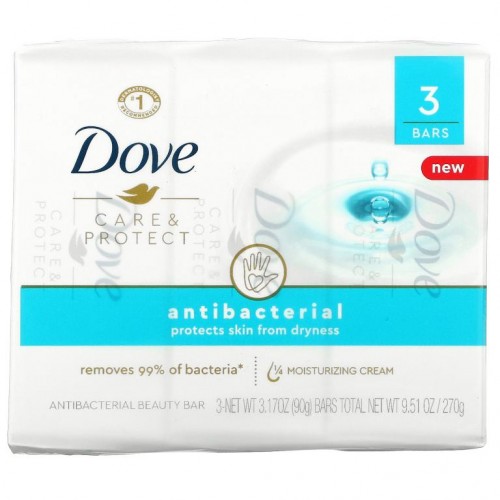 Dove, 케어 & 보호, 안티박테리아 뷰티 바, 3개입, 각 90g(3.17oz)