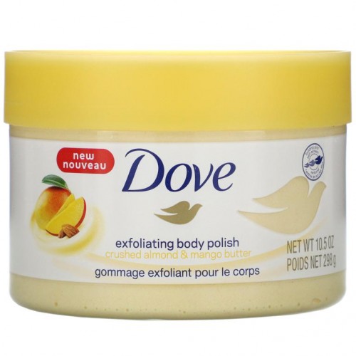 Dove, 각질 제거 바디 폴리시, 으깬 아몬드 및 망고 버터, 298g(10.5oz)