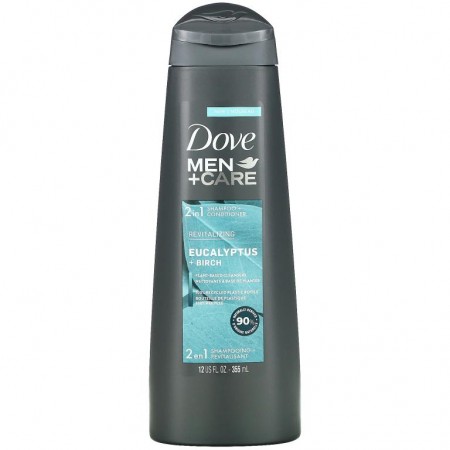 Dove, Men+Care, 2-In-1 Shampoo + Conditioner, Revitalizing, Eucalyptus + Birch, 12 fl oz (355 ml)