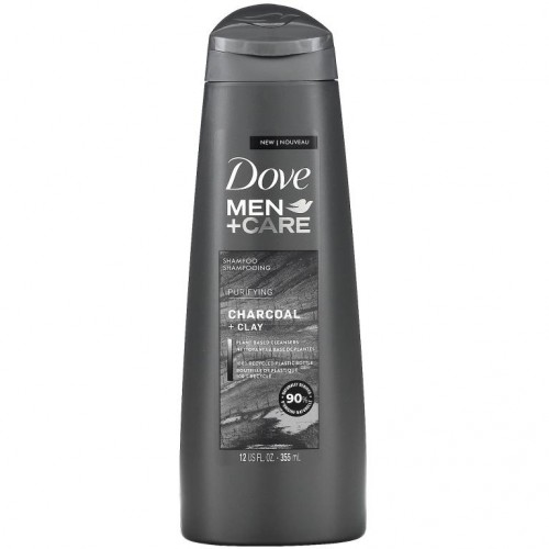 Dove, Men+Care, Shampoo, Purifying, Charcoal + Clay, 12 fl oz (355 ml)