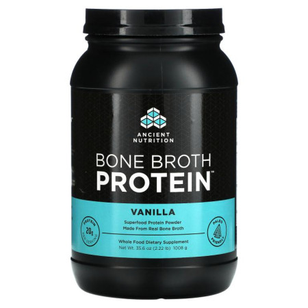 Dr. Axe / Ancient Nutrition, 뼈 육수 단백질, 바닐라, 1008g(2.22lbs)