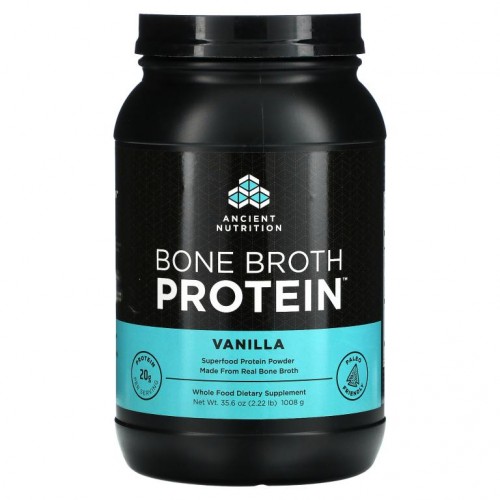 Dr. Axe / Ancient Nutrition, 뼈 육수 단백질, 바닐라, 1008g(2.22lbs)