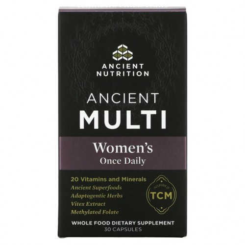 Dr. Axe / Ancient Nutrition, 에인션트 멀티, 여성용, 매일 1회 복용, 캡슐 30정