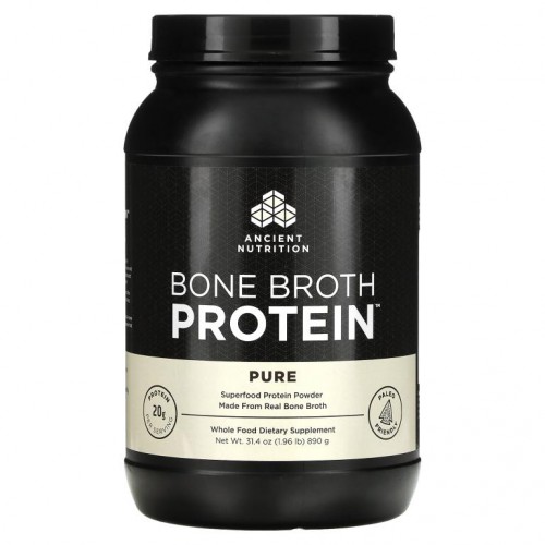 Dr. Axe / Ancient Nutrition, 뼈 국물, 순수한 제품, 31.4 oz (890 g)