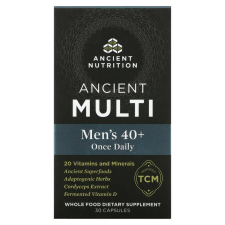 Dr. Axe / Ancient Nutrition, 에인션트 멀티, 만 40세 이상 남성용, 매일 1회 복용, 캡슐 30정