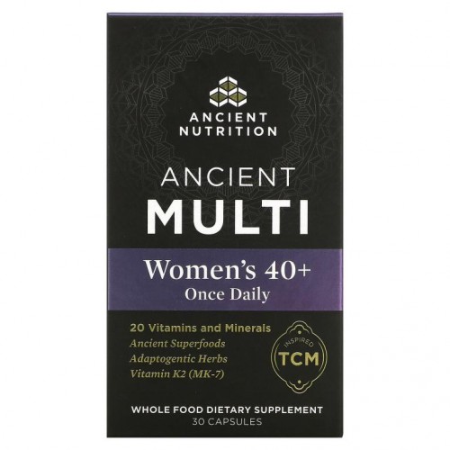 Dr. Axe / Ancient Nutrition, 에인션트 멀티, 만 40세 이상 여성용, 매일 1회 복용, 캡슐 30정